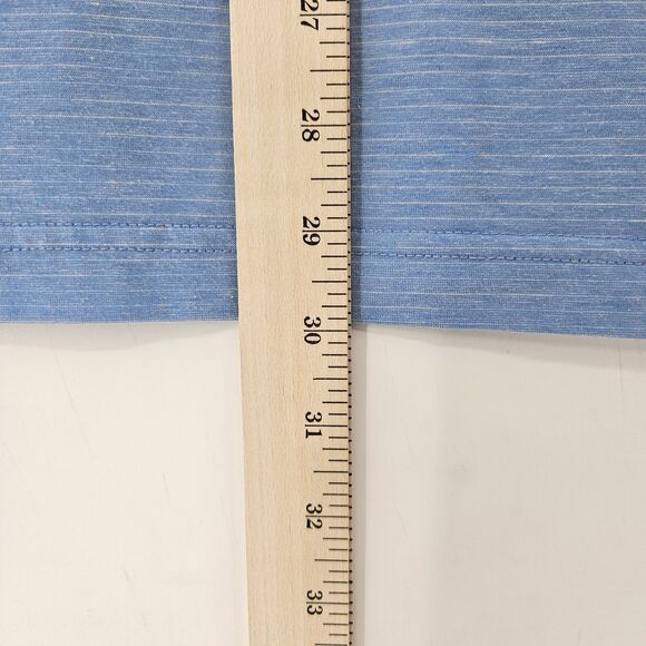 Travis Mathew Shirt Mens Large Polo Light Blue Preppy Casual Golf Striped - Picture 7 of 11